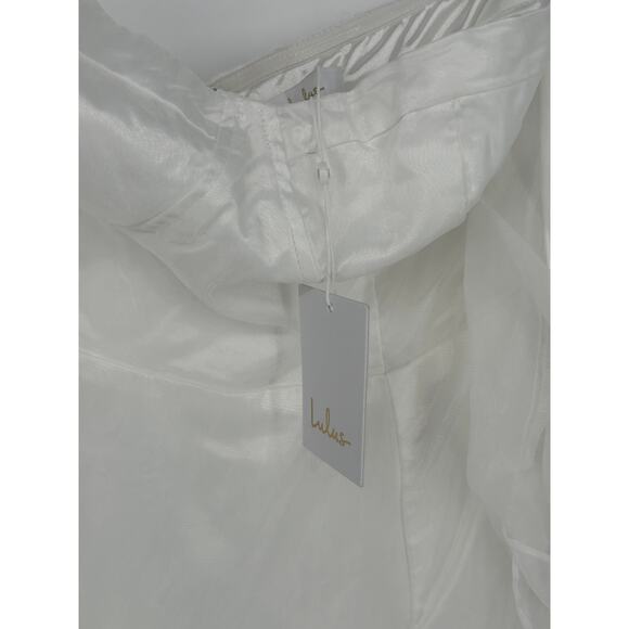 Lulus New! White Bustier Off-The-Shoulder Gown Side Slit Wedding Bridal Formal M - Picture 5 of 9
